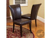 Stanford Brown Leather Dining Chairs Set of 2