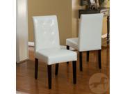 Christopher Knight Home Roland Ivory Leather Dining Chairs Set of 2