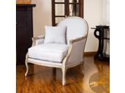 Christopher Knight Home MacArthur Weathered Oak Natural Fabric Arm Chair
