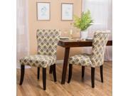 Christopher Knight Home Cecily Fabric Geometric Print Dining Chair Set of 2