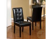 Christopher Knight Home Roland Black Leather Dining Chairs Set of 2