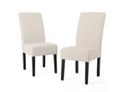 Christopher Knight Home T stitch Pattern Beige Fabric Dining Chair Set of 2