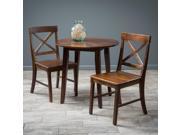 christopher knight home carridge wood round table and chair set 3 piece set