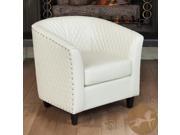 Christopher Knight Home Mia Quilted Bonded Leather Ivory Club Chair