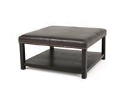 Christopher Knight Home Avary Wood Square Storage Ottoman Table with Bottom Rack