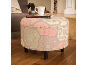 Christopher Knight Home Nora Round Printed Fabric Ottoman Foot Stool