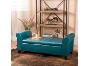 Christopher Knight Home Torino Faux Leather Armed Storage Ottoman Bench