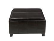 Christopher Knight Home Mansfield Faux Leather Tray Top Storage Ottoman