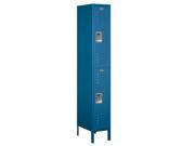 Salsbury 62168BL U Standard Metal Locker Double Tier 1 Wide 6 Feet High 18 Inches Deep Blue Unassembled