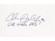 Chris Duplanty Autographed Olympic 3x5 Index Card with USA Water Polo Inscription 1988 Silver Medalist
