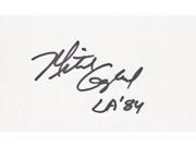 Mitch Gaylord Autographed Olympic 3x5 Index Card with inscriptions 1984 Gold Medalist