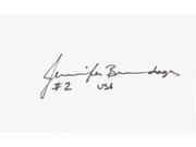 Jennifer Brundage Autographed 3x5 Index Card with inscriptions 2000 Gold Medalist