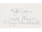 Zeke Jones Autographed Olympic 3x5 Inch Index Card with Inscriptions 1992 Silver Olympic Medalist