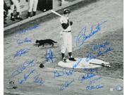 1969 Chicago Cubs Team Signed w Ron Santo Black Cat B W 16x20 Photo w 17 Signatures
