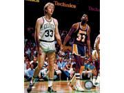 Magic Johnson Signed Lakers vs Celtics NBA Action 8x10 Photo w Larry Bird
