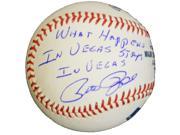 Pete Rose Signed Rawlings MLB Baseball w What Happens In Vegas Stays In Vegas