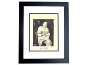 Bob Feller Autographed Cleveland Indians 8x10 Photo BLACK CUSTOM FRAME with nudity