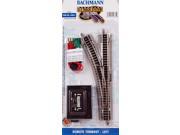 Bachmann N Scale Train E Z Track System Nickel Silver Gray Remote Turnout Left 44861