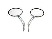 Chrome Billet Oval Motorcycle Mirrors Pair for Honda CRF 150 CRF 230