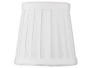 Down White Pleated Clip on Candlelabra Shantung Fabric Lamp Shade 3x4x4