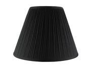 Empire Mushroom Pleat Hardback Black Shantung Fabric Lamp Shade 8x16xx 12