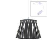 1 Light Plug In Swag Pendant Lamp Black Beige 10.5x16x11