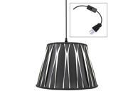 1 Light Plug In Swag Pendant Lamp Black Beige Shade