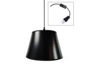 Hanging Swag Pendant Plug In One Light Black Gold Shade