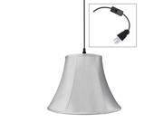 1 Light Plug In Swag Pendant Lamp Grey Shade