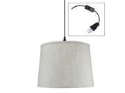 Textured Oatmeal 1 Light Swag Plug In Pendant Hanging Lamp 12x14x10
