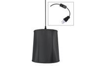 1 Light Plug In Swag Pendant Ceiling Light Black Shade