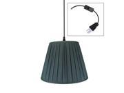 18 w 1 Light Plug In Swag Pendant Lamp Black