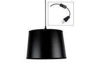 Shallow Drum 1 Light Swag Plug In Pendant Hanging Lamp 10x12x8 Black