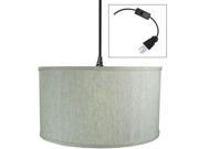 1 Light Plug In Swag Pendant Ceiling Light Textured Oatmeal Shade