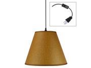 Brown Parchment 1 Light Swag Plug In Pendant Hanging Lamp 6x12x9.5