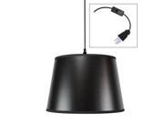 1 Light Plug In Swag Pendant Lamp Black Shade