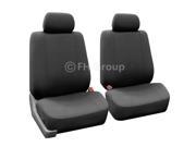 FH FB052102 FH Group Flat Cloth Car Seat Covers Front Bucket Covers Airbag Safe Charcoal Gray