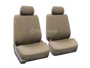 FH FB052102 FH Group Flat Cloth Car Seat Covers Front Bucket Covers Airbag Safe Taupe