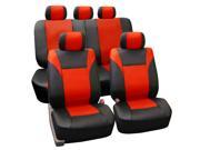 FH PU003115 FH Group PU Leather Racing Style Full Set Airbag Safe Split Bench Cover Tangerine Black