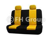 Solid Bench Cover w 2 Headrests Yellow and Black