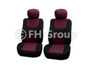 FH FB050102 Flat Cloth Car Front Bucket Seats Covers Burgundy