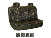 Camouflage Split Bench Seat Cover W. 2 Headrests Dark