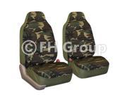 FH FB109102 FH Group 2 Tone Dark Camouflage Print Car Seat Cover Set of 2 Bucket Covers Airbag Safe