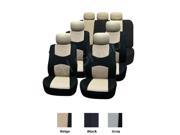 3 Row Fabric Seat Covers Airbag Ready 4 Bucket Covers 1 Split Bench Beige