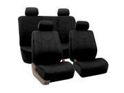 FH Group Rome PU Leather Seat Covers Airbag Ready Rear Split Solid Black