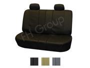 Deluxe Leatherette Split Bench Seat Cover W. 2 Headrests Blk