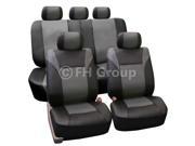 FH Group Racing PU Leather Full Set Auto Seat Covers Airbag Split Gray