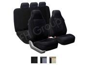 FH Group Premium Cloth Seat Cover Airbag Compatible and Split Bench Black