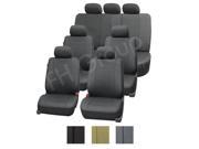 3 Row Deluxe Leatherette Seat Covers Airbag Ready 4 Bucket 1 Split Bench Gray