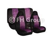 2 Tone Purple Leopard Print Seat Covers Full Set Airbag Compatible Split Rear
